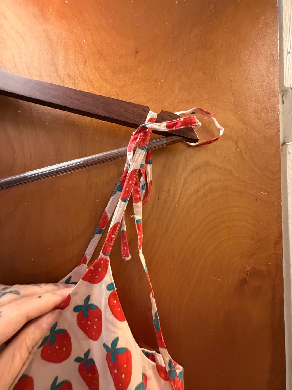 Strawberry Print White Sundress - Picture 4 of 9